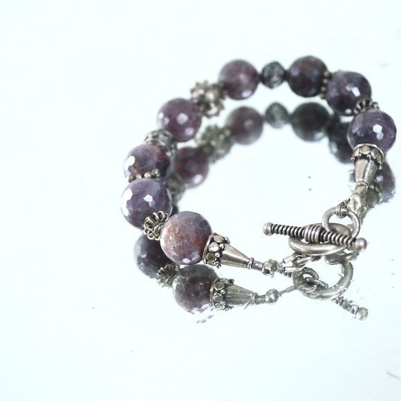 Genuine Ruby Gemstone Sterling Silver Bracelet 925 - Picture 7 of 8